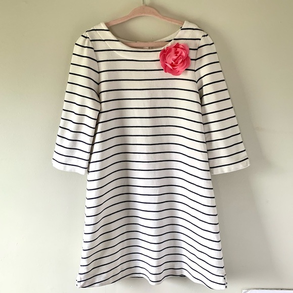 Janie and Jack Striped Classic Garden Dress w Pink Rosette - Picture 3 of 9